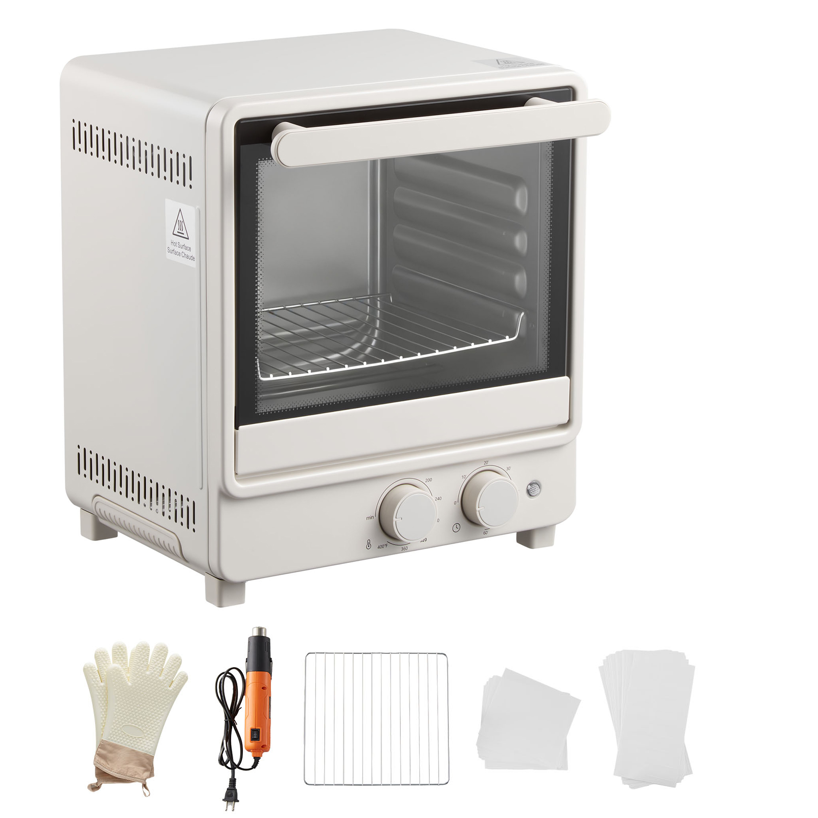 Sublimation Mug White - VEVOR サブリメーションオーブンマシン 13/26クォート。20/40オンスのタンブラーに対応。50枚のシュリンクフィルム、1本のテープ、2組の耐熱手袋付き。マグカップ用。オフホワイト。