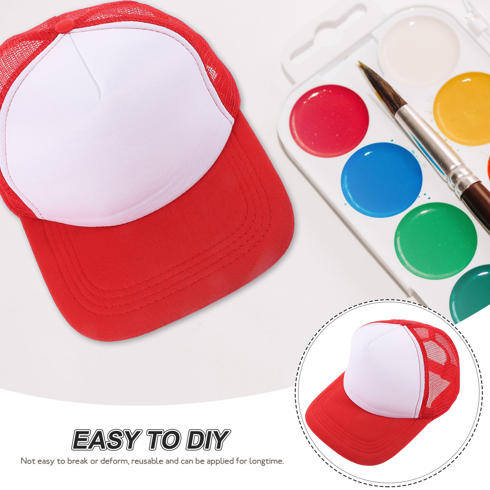 10個入り、無地の昇華プリント用野球帽。メッシュ素材で通気性 - Hat Sublimation Blank のレビューと価格