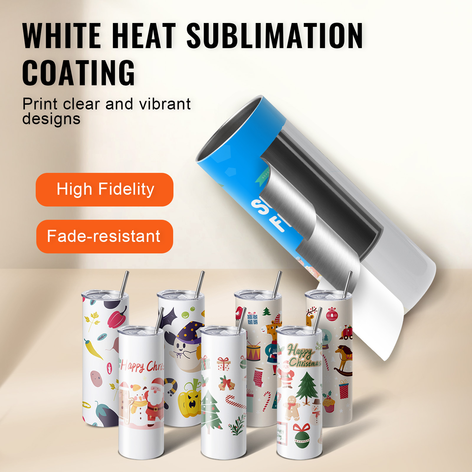 SucceBuy 8/12/14/16/24/50PC スト - Sublimation Mug White のレビューと価格