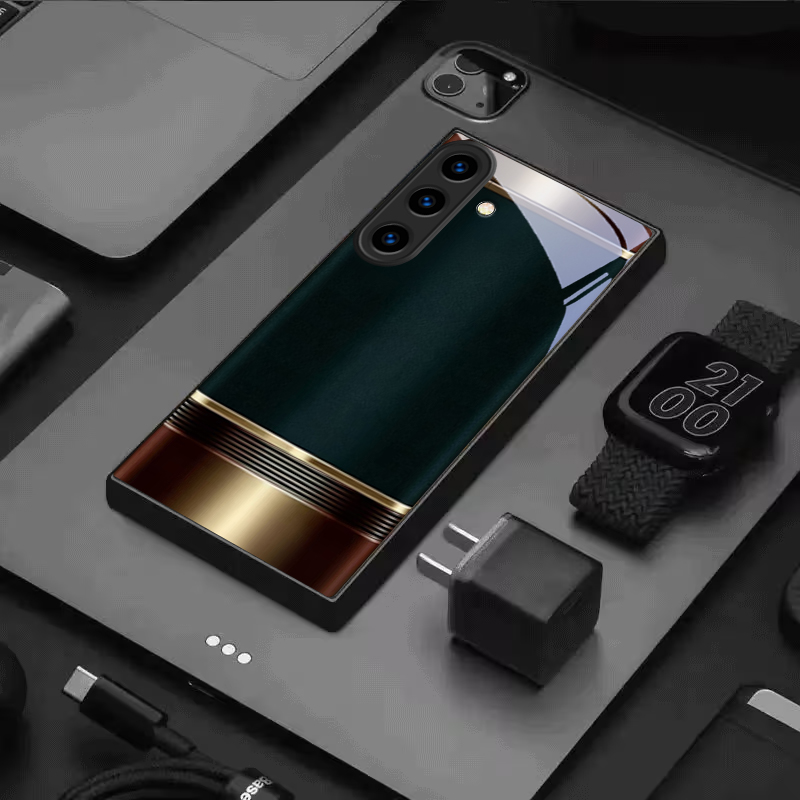 高級感のあるレトロなメタルフレームとブラックガラスのスマホケ - Metal Photo Panel のレビューと価格